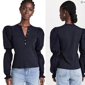 Veronica Beard Navy Effy Blouse